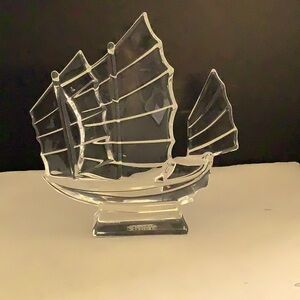Clear Crystal Sailboat, J.G. Durand Crystal, Nautical Decor,